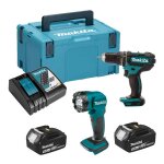 Combopack 2 outils 18v lxt (dhp482 + dml815) (2x3. 0 ah) - makita dlx2497j