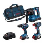 Bosch - combi - kit 3 outils 18v : gsr 18v - 55 + gdx 18v - 200 + gbh 18v - 22 + 3 batteries 4, 0 ah ...