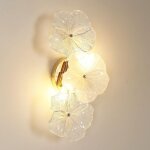 Comely applique murale d�corative en verre � motif floral, double dor�, 37x18x11 cm, �clairage � intensit� ...