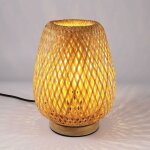 Lampe de table en bambou tiss avec abat - jour design parfaite pour chambre bureau salle  manger et ...
