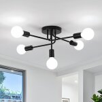 Comely - luminaire plafonnier industriel, 5 - lumires lustre sputnik vintage, moderne lampe de plafond ...