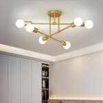 Comely - lustre plafonnier industriel, 6 lumi�res e27 lampe de plafond retro vintage en metal, retro ...