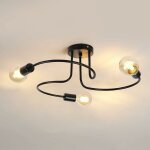 Comely - plafonnier industrielle, lustres rtro, e27 suspension luminaire, luminaire plafonnier noir ...