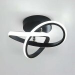 Comely - plafonnier led, lampe plafond 22w lampe de plafond led moderne noir acrylique pour couloir balcon ...