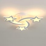 Comely - plafonnier led moderne blanc, lampe de plafond cr�ative en forme d'�toile � 3 t�tes, pour chambre ...