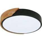 Comely - moderne plafonnier led 24w, rond lampe de plafond en bois, blanc froid 6500 k plafonnier pour ...