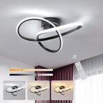 Comely ? plafonnier led moderne en forme de tr�fle 36w 4050lm dimmable 3000k - 6500k ? noir ? t�l�commande ...