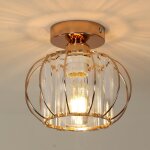 Comely - plafonnier en cristal moderne , mini plafonnier en cristal dor� e27, plafonnier en cristal semi ...