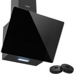 Comfee - hotte aspirante incline 60cm - 400m / h - 2 filtres  charbon - 3 vitesses - commandes sensitives ...