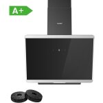 Hotte aspirante inclin�e 60cm 420m� / h classe a + , 3 vitesses, bldc, 2 filtres � charbon, evacuation ...