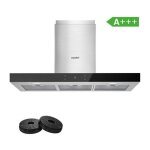 Hotte aspirante tactile 90cm classe a + + + 650 m� / h �nerg�tique 4 vitesse - agiter filtre � charbon ...