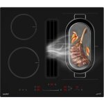 Plaque de cuisson induction 60cm 4 foyers + hotte intégrée 638m³ / h, 2 flex zone, avec conduit d'évacuation, ... Plaque de cuisson induction 60cm 4 foyers + hotte intégrée 638m³ / h, 2 flex zone, avec conduit d'évacuation, ...