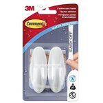 Command pack de 2 crochets moyens avec 4 languettes r�sistantes � l'eau en plastique 1, 4 kg blanc - ...
