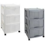 Commode vulcano 3 tiroirs avec roulettes ? blanche ? 39x39x60 cm