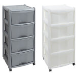 Commode vulcano 4 tiroirs avec roulettes ? blanche ? 40x40x85 cm