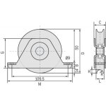 Communello - roue 1 roulement  support intrieur gorge 80 ronde 16mm - comunello - 337 - 80