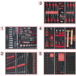 Ks tools - composition d'outils 5 tiroirs pour servante, 384 pices - 714. 0380