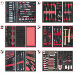 Composition d'outils 6 tiroirs pour servante, 428 pi�ces