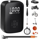 Compresseur d'air portable, mini pompe �lectrique 3600mah150 psi pompe � v�lo �lectrique avec �cran lcd ...