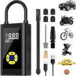 Compresseur � air portatif, version gonfleur pneus voiture pompe a velo mini compresseur de voiture �cran ...