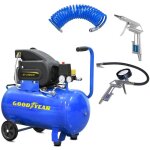 Compresseur d'air silencieux 50 litres 8 bar 2cv 1. 5kw 115 psi + kit air comprim� 3 pi�ces goodyear