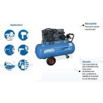 Abac - compresseur bi - cylindre en v 21, 8m 3cv 100 litres - vcf3 / 100 cm3
