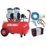 Prodif - compresseur coaxial silencieux 50l sil850 + kit 6 accessoires raccords rapides