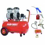 Prodif - compresseur coaxial silencieux 50l sil850 + kit 8 accessoires raccords rapides