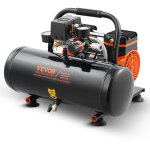 Compresseur deair sans huile, reservoir acier 8 l, 860 w, 2, 5 cfm 8 bar, pression maximale 120 psi, ...
