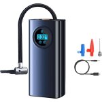 Compresseur lectrique portable avec cran lcd, 3 adaptateurs de buse, pompe pour pneus de voiture, motos, ...
