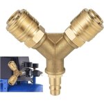 Compresseur de tuyau d'air, raccord air comprim� � 2 voies avec 2 raccords, raccord air comprim� 1 / ...