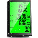 Compteur de v�lo sans fil, 31 fonctions compteur de vitesse, grand �cran de 3', compteur de vitesse de ...