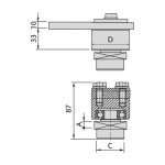 Comunello - gond haut 88 de portail pour tube 40 mm - communello