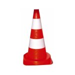 Cone de signalisation balise 50 cm - 1. 1 kg - pvc orange - 2 bandes blanches