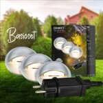 Connect to shine kit de d marrage teck avec lot de 3 spots led encastrables au sol, ip65