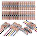 Connecteur �lectrique rapide avec levier, borne de connexion rapide 34 pcs 1 - wire 2 - entry, domino ...