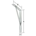 Console passerelle 400mm x 250mm x 30mm en acier blanc ? capacit� 250kg ? �paisseur 4mm pour charges ...
