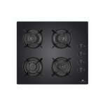 Plaque de cuisson - table a gaz table 4 foyers continental edison - gaz - verre noir
