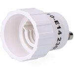 Convertisseur gu10 vers e14, 2  230 v, blanc, 29 x 40 mm (sous film rtractable)