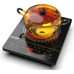 Plaque vitrocramique portable, cooksir, 2000w, plaque de cuisson vitrocramique 1 feu, 28cm, avec prise, ...