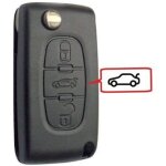 Coque de cle compatible avec psa 3 boutons - pile sur circuit