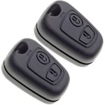 Coque de cl� sans lame pour peugeot 206 berline bo�tier de cl� de voiture � deux boutons, coque de cl� ...