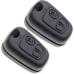 Coque de cl� sans lame pour peugeot 206 berline bo�tier de cl� de voiture � deux boutons, coque de cl� ...