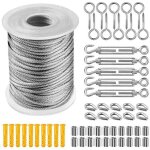 Promotion corde en acier inoxydable � suspendre kit, c�ble en acier inoxydable rev�tu de nylon, tendeur ...