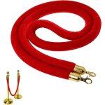 Corde de barrire 1pc cordon sparation diviseur de files d'attente rouge avec or crochets 1. 5m pour ...