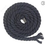 Corde en coton tress�e � 3 brins de 8 mm x 65. 5 pieds pour fil � tricoter artisanal (03 bleu marine) ...