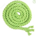 Corde en coton tress�e � 3 brins de 8 mm x 65. 5 pieds pour fil � tricoter artisanal (07 vert)