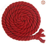 Corde en coton tress�e � 3 brins de 8 mm x 65. 5 pieds pour fil � tricoter artisanal (12 vin rouge)
