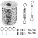 Corde � linge ext�rieur en acier inoxydable 15m c�ble m�tallique pour �tendoir � suspendre