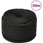 Corde de travail noir 20 mm 50 m polypropyl�ne vidaxl